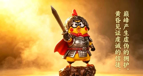 "M3 Kun Kun Ji General Kun chibi statue, a unique meme-inspired art toy collectible. This playful Q-version figure showcases a stylized general."