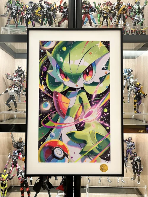"Close-up of the Limited Edition Starry Gardevoir Decorative Painting, showcasing vibrant cosmic details and artistic framing from an alternate angle."
