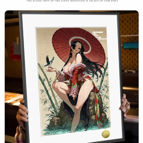 "Limited edition Boa Hancock Ukiyo-e art print. This One Piece painting highlights intricate details, vibrant colors, and traditional aesthetic.“