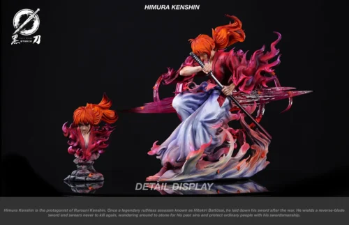 "Premium 1/6 Kenshin Himura (Iaido Ver.) Rurouni Kenshin resin statue by Black Blade Studio. Features a dynamic Iaido pose with intricate character."