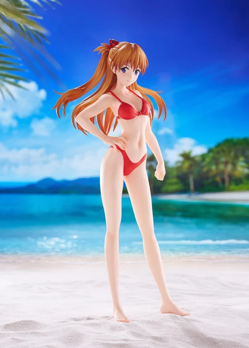 L Size POP UP PARADE Series Beach Queens Bikini Asuka Langley Soryu - (EVA) Neon Genesis EVAngelion Official Statue - Good Smile Company - Image 1