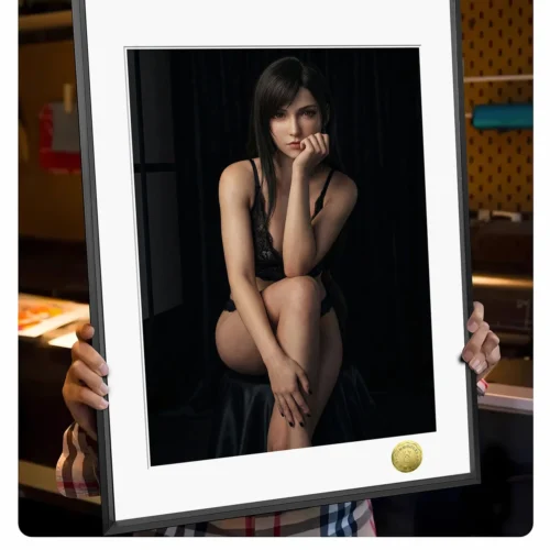 "Limited edition, hand-numbered Tifa Lockhart art painting from Final Fantasy VII, featuring dynamic composition and vibrant details."