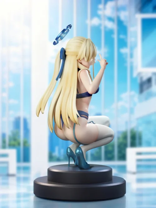 "Exquisite Blue Archive Asuma Toki Lingerie Bust Statue, a premium collectible figure showcasing sensual, meticulous detail."