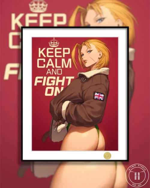 "Dynamic, vibrant Cammy White Street Fighter giclée art print, professionally framed, showcasing iconic action. A premium limited edition collectible."