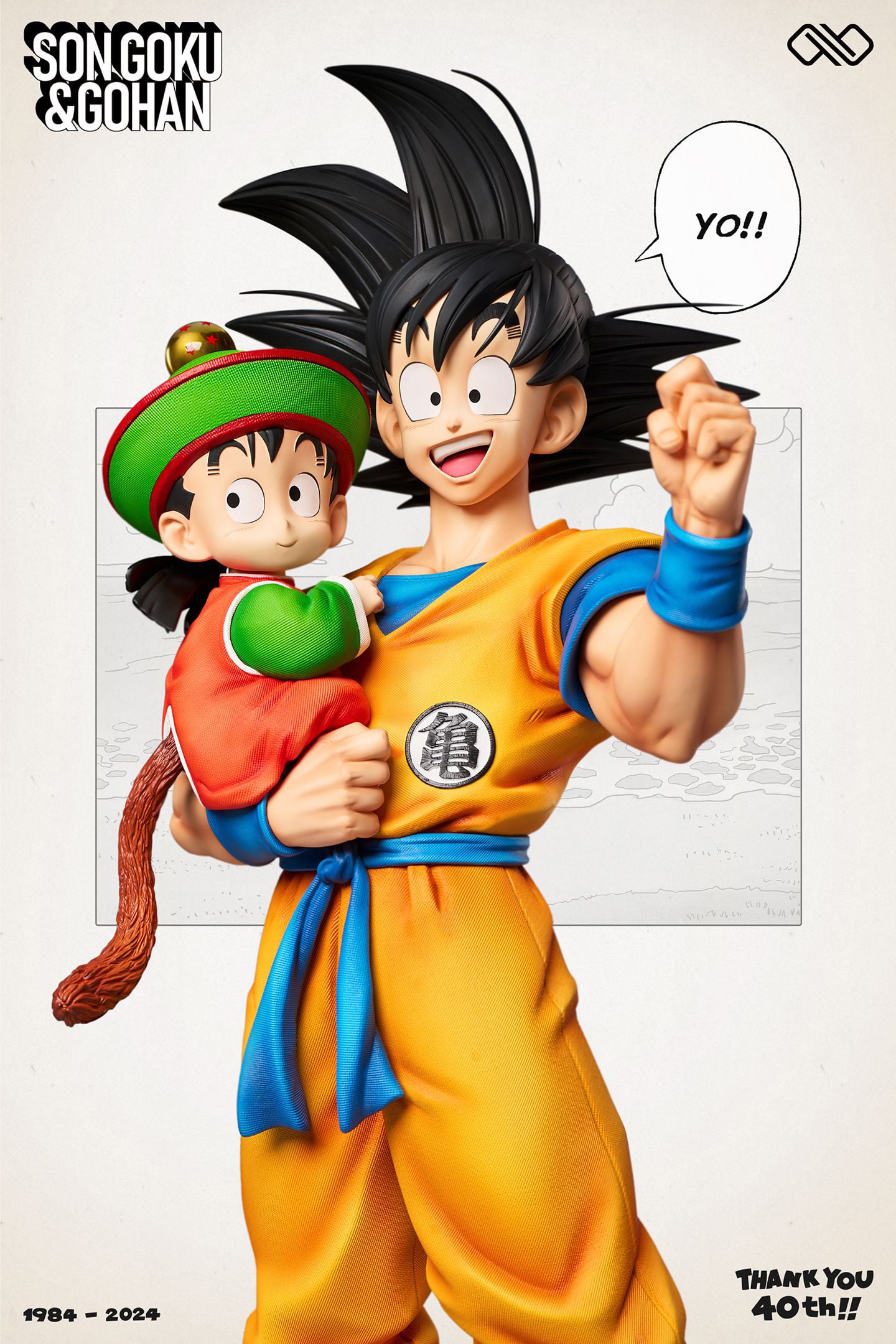 1/6 & 1/4 & 1/2 Scale 40th Anniversary Title Page Series 001 Hugging Father & Son - Dragon Ball Resin Statue - Unlimited Studios - Image 8