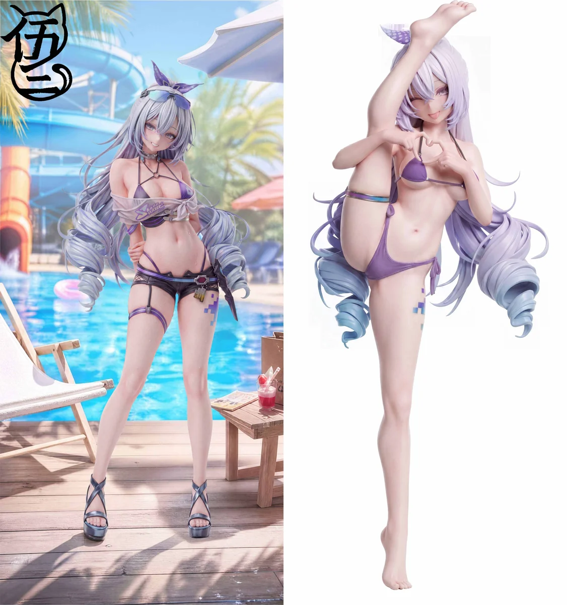 "Experience the Limited Edition 1/6 Silver Wolf Swimsuit Honkai: Star Rail statue. A premium figure capturing her dynamic pose and vibrant anime aesth