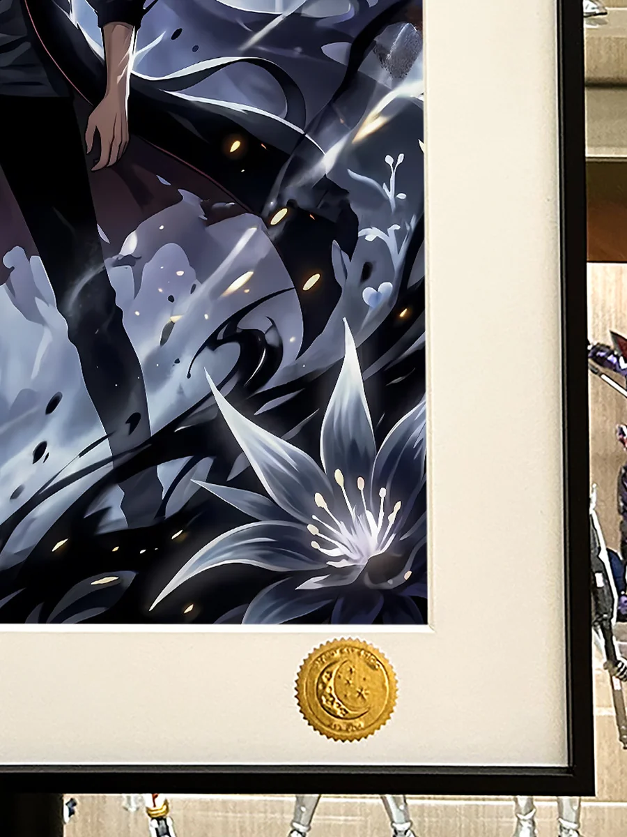 "Limited Edition Solo Leveling Sung Jinwoo decorative painting, showcasing dark fantasy cosmic details. Hand-numbered print, premium quality."
