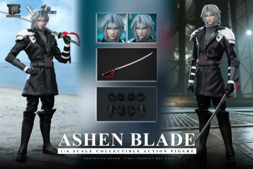 "Dynamic 1/6 Young Sephiroth Ashen Blade articulated figure from Final Fantasy VII by TOYS BATTALION Studio, showcasing intricate details and customize."