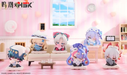 Wuthering Waves Sleepy Series 6-figure set main image, showcasing charming chibi characters in various relaxed, playful, and sleepy poses.