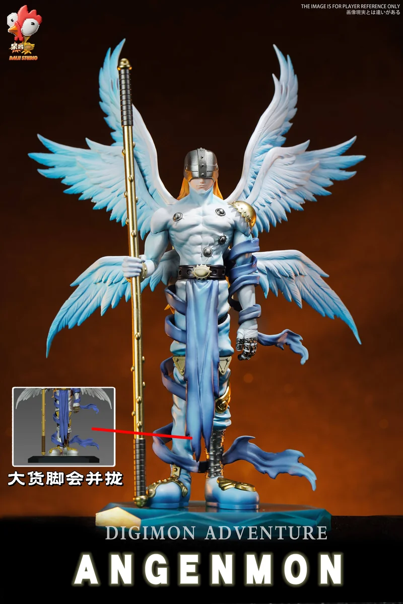 "Limited Edition Angemon Digimon Adventure statue by Daiji Studio. This MH B standing pose variant features realistic, majestic wings, embodying."