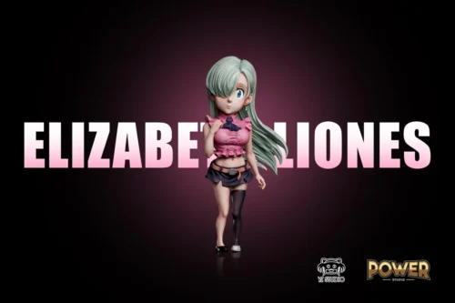 "Charming Elizabeth Liones chibi statue from The Seven Deadly Sins, showing adorable sculpt details and various angles. A playful collectible figure."