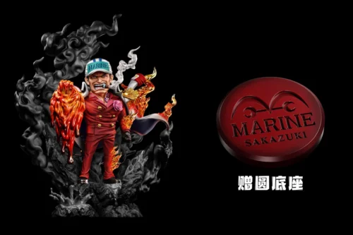 "Akainu Sakazuki One Piece figure gallery from A+ Studio, showcasing explosive magma effects, iconic admiral uniform, and dynamic, powerful stance."