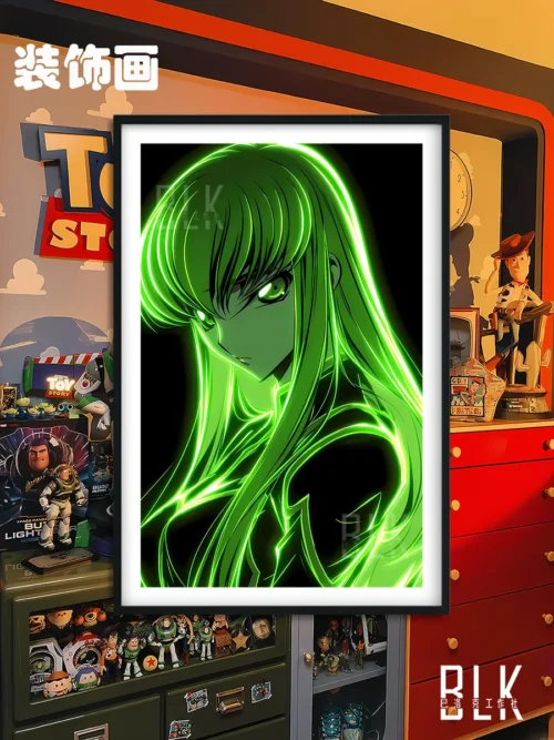 "Premium HD C.C. Baroque Style Decorative Painting from Code Geass, featuring an elegant portrait with vibrant colors and intricate details."