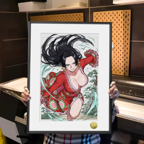 "Limited Edition One Piece Boa Hancock Floating Life Painting Vol. 2, an elegant artistic wall print depicting Boa Hancock in a flowing style."