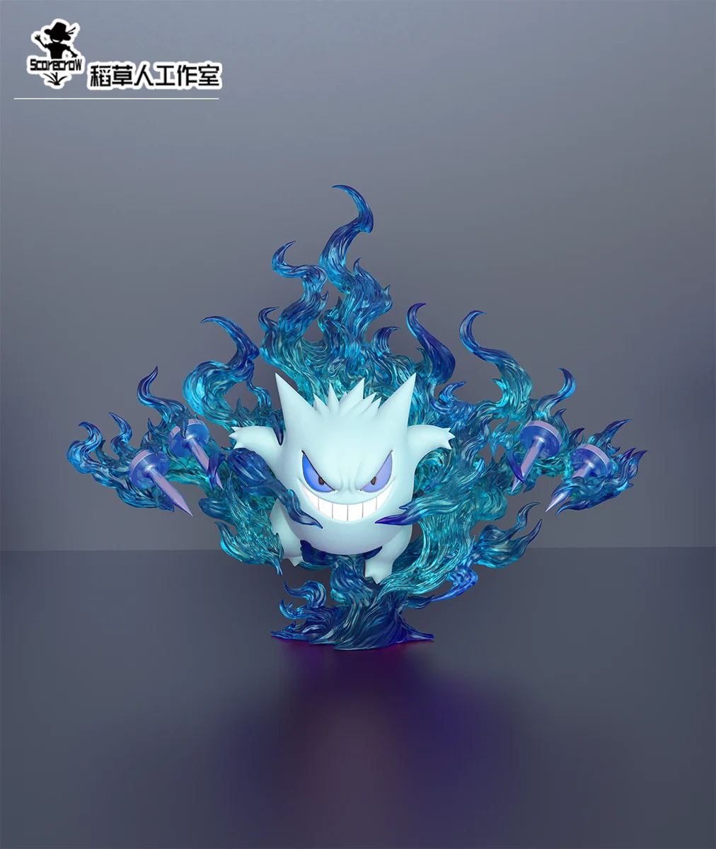 "Captivating product gallery of the complete 1/20 Gengar Evolution Set resin statue by Strawman Studio, revealing dynamic poses, meticulous sculpting."