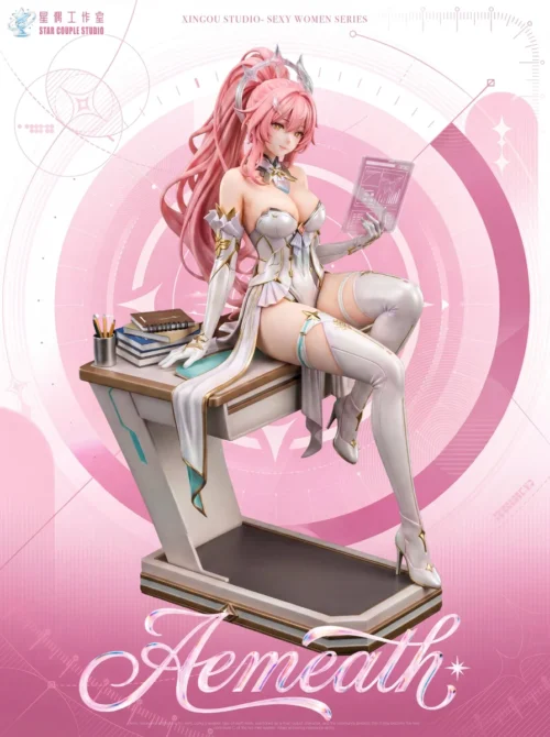 "Stunning 1/6 Wuthering Waves Aalto figure, capturing her exquisite sci-fi elegance, ethereal beauty, and premium design within a cosmic environment."