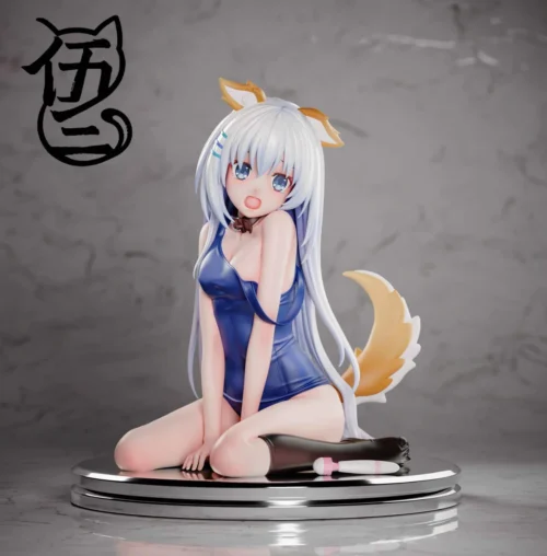 "Multiple angles of the premium 1/6 Origami Tobiichi Sukumizu statue, showcasing both long and short hair versions from Date A Live."