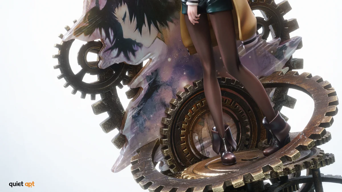 "Ultra-limited 1/6 Makise Kurisu Steins;Gate statue by QuietArt Studio. Premium PU resin figure in dynamic pose, showcasing intricate gears."