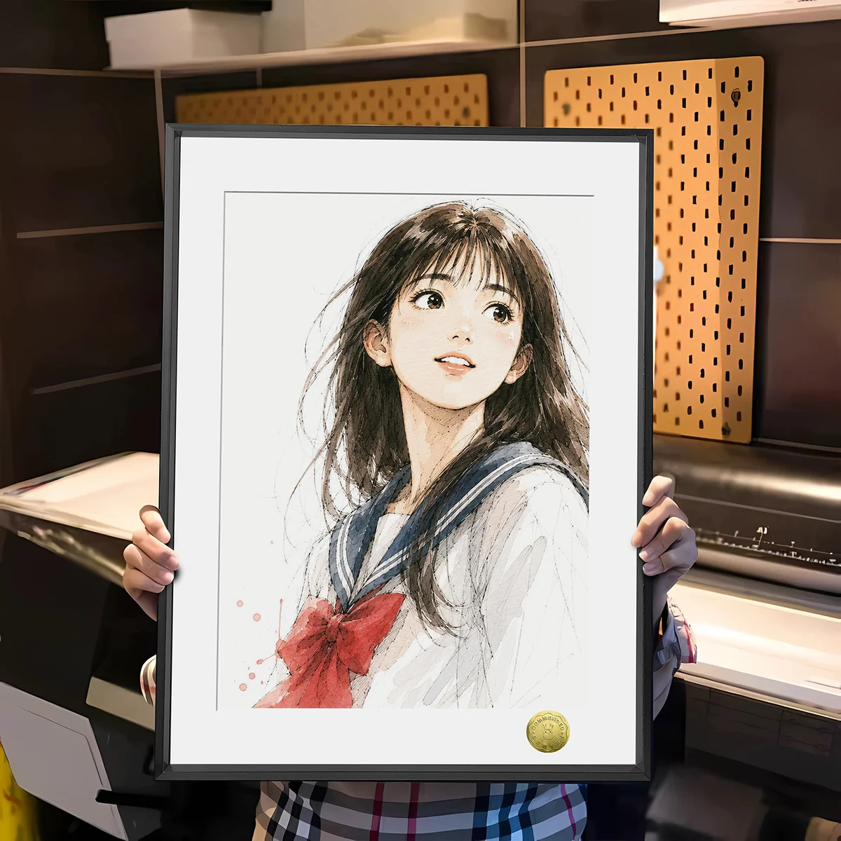 "Slam Dunk Akagi Haruko decorative painting capturing her serene, youthful innocence. A versatile, artistic piece of fan merchandise for collectors."
