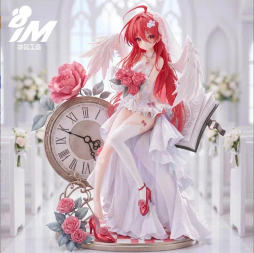 "Exclusive Pure White Flame Haze Shana figure. Dynamic Shakugan no Shana resin statue by ICEMOUSE Studio, ethereal white with mystic flames."