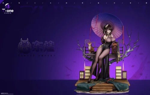 "Exclusive Limited Edition Azur Lane Zhenhai 1/6 scale resin statue, showcasing alluring cheongsam elegance, intricate naval motifs, and a dynamic pose."