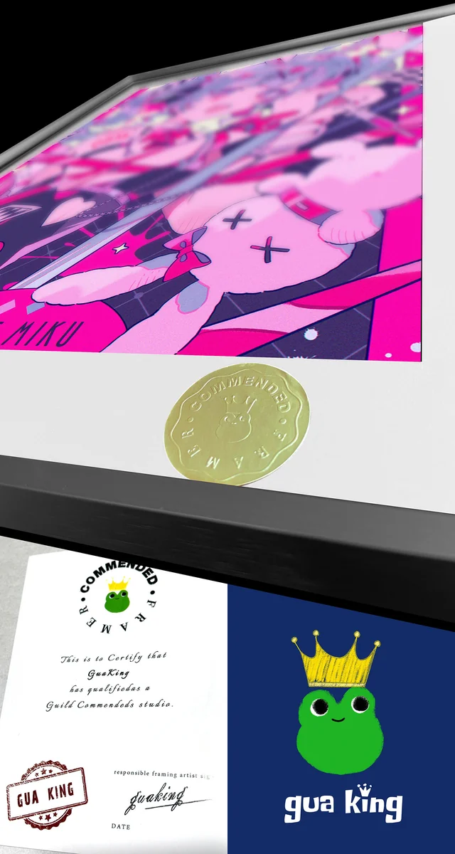 "Gallery views of the vibrant Hatsune Miku Bunny Girl 'Rabbit Hole' decorative painting, revealing intricate artistic details of this limited edition."