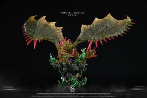 "Dynamic S6 Studio Monster Hunter Espinas & Flaming Espinas resin statue from an alternate angle, revealing intricate high-detail sculpting."
