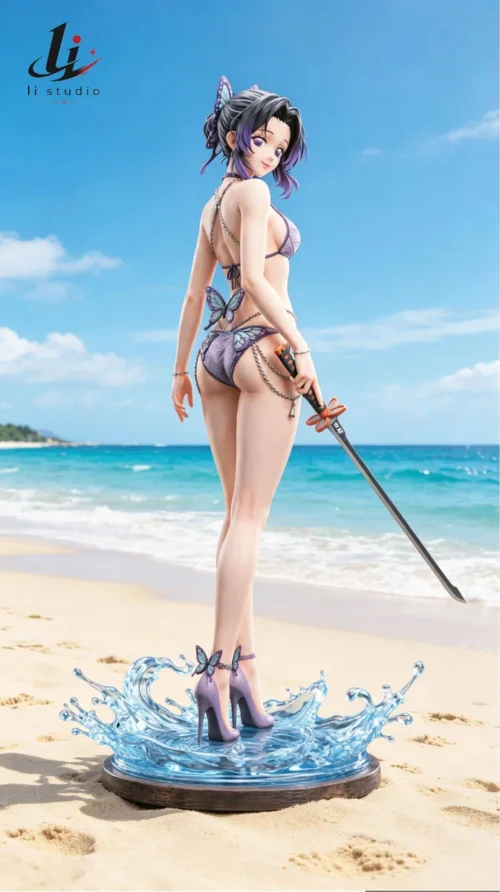 "Limited Edition 1/6 Shinobu Kocho "Summer Butterfly Breath" Demon Slayer statue. Features her elegant pose with flowing haori and ethereal."