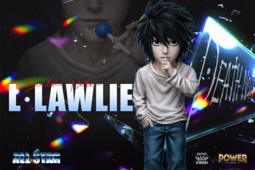 "Premium Death Note L Lawliet statue by YZ x Power Studio, showcasing his iconic contemplative pose and intense intellect."