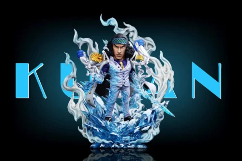 "A+ Studio One Piece Aokiji Kuzan AR Series statue showcasing his dynamic ice manipulation and powerful pose within an iconic diorama."
