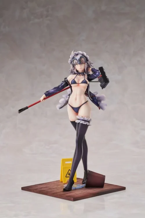 "Limited edition 1/7 Maid Jalter FGO figure by Fix Cast Studio. Dynamic pose, intricately sculpted maid outfit details from different angles."