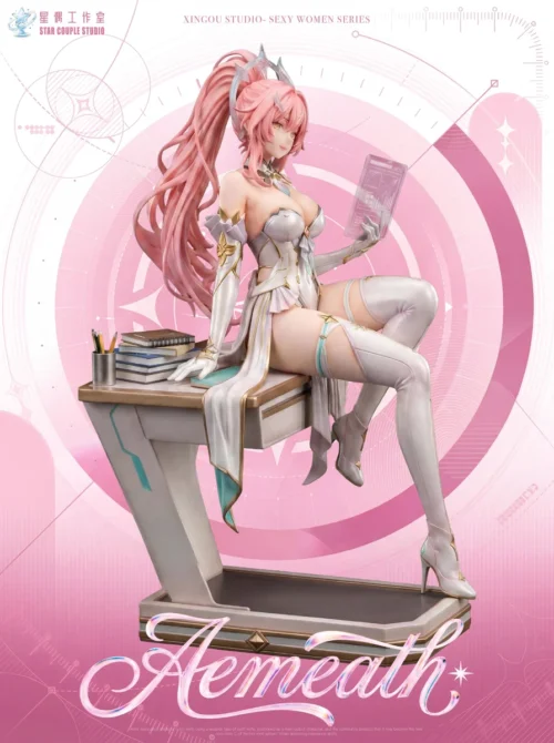 "1/6 Wuthering Waves Aalto Figure. Premium Aalto Statue showcasing exquisite sci-fi elegance, cosmic design, and detailed PU from various angles."