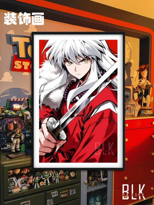 "Elegant Baroque Inuyasha decorative painting. This main image showcases Inuyasha characters in an ornate, classical art style with vibrant colors."