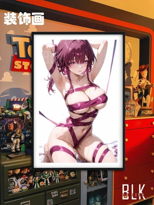 "Exquisite Baroque Honkai: Star Rail Kafka decorative painting. Features Kafka in a dramatic, unique pose, offering a captivating artistic wall art ex