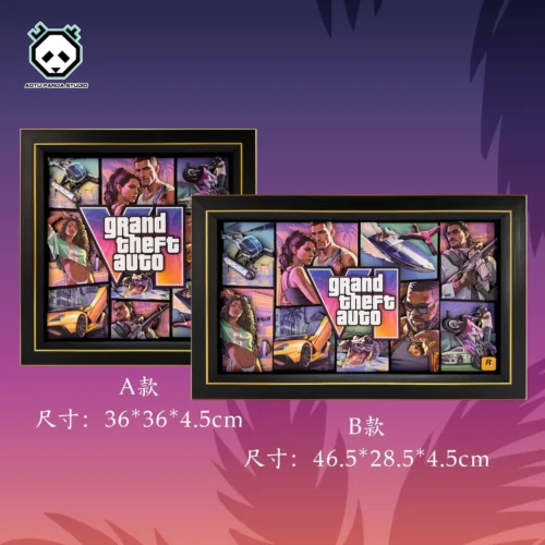 "Stunning GTA Vice City 3D paper art painting, handcrafted with vibrant multi-layers, highlighting iconic characters and scenes for an artistic display."
