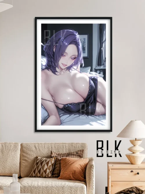 "Multi-angle views of the vibrant Pajama Leader decorative painting by Baluoke Studio, showcasing premium Beautiful New World anime art details."