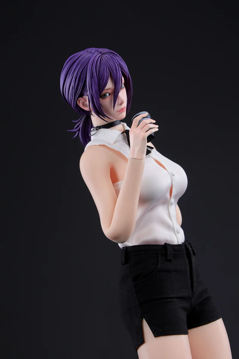 "Chainsaw Man Reze 1/6 movable figure by BoxQi Studio. See hyper-realistic details, premium platinum silicone, and fully articulated dynamic posing."