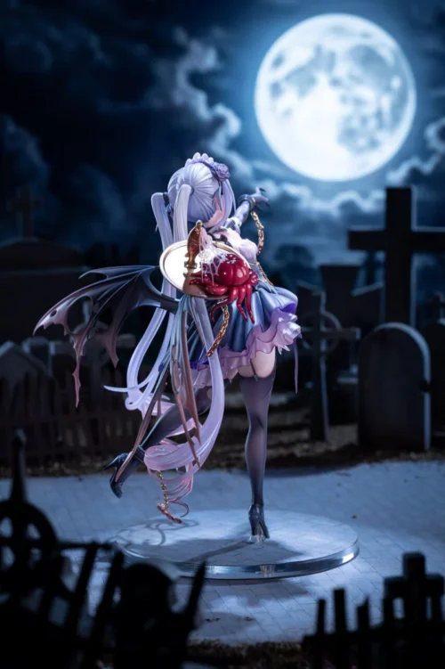 "Limited Edition 1/7 Faelan Halloween FGO Statue. Intricate whimsical witch details, dynamic pose, and premium sculpting from a distinct angle."