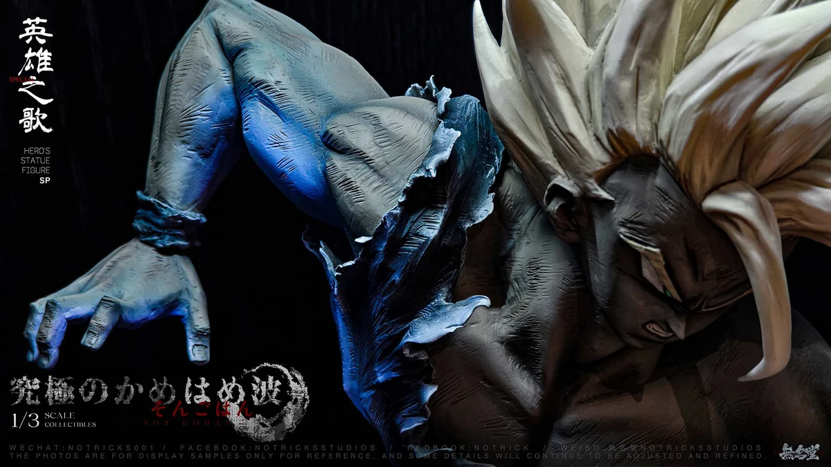 "Dynamic 1/3 Gohan Ultimate Kamehameha Color Pop Bust Resin Statue by NOTRICKS STUDIO. Exclusive Super Saiyan 2 artistry shown from multiple angles."