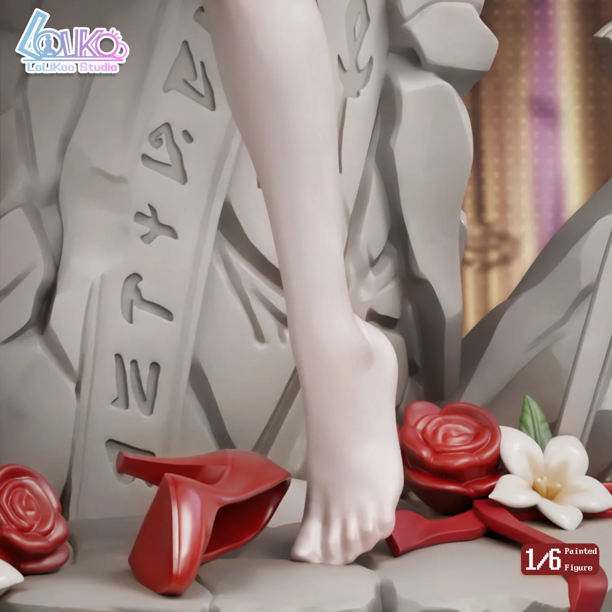 "Exquisite Mushoku Tensei Eris 1/6 scale bridal gown resin statue. Explore dynamic angles and intricate sculpted details of her flowing white dress."