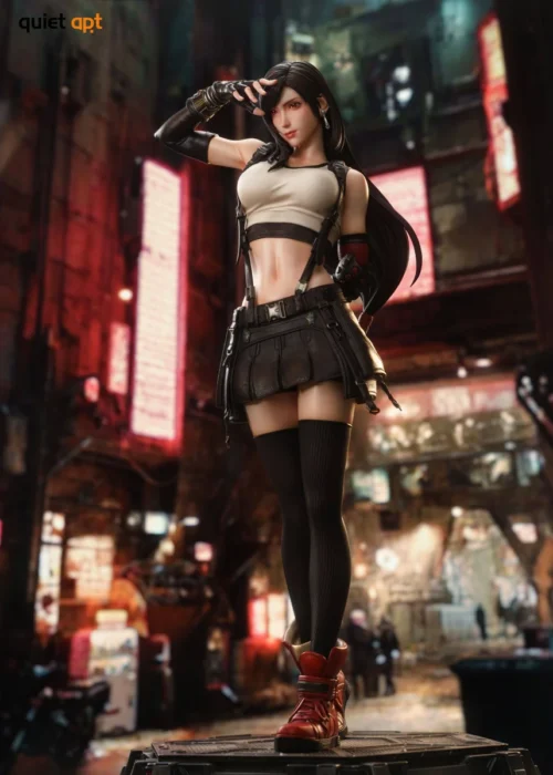 "Exquisite 1/4 scale Tifa Lockhart Final Fantasy VII statue, showcasing her dynamic battle-ready pose and intricate sculpting details from a unique."