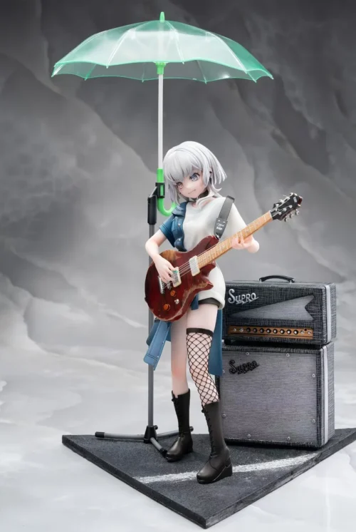 "Limited edition 1/7 Yoruna Original Resin Statue by Coco Studio. Dynamic rock star figure with vibrant punk aesthetic, showcased from various angles."