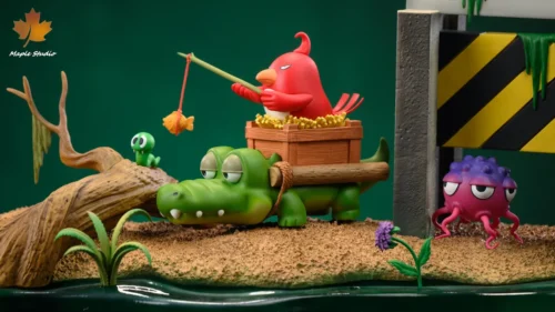 "Limited edition MapleStory Swamp Land Diorama resin statue, showcasing vibrant details of iconic monsters and the whimsical swamp from all angles."