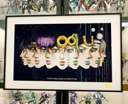 "Limited Edition Nine Jo Decorative Painting by Xingkong Studio. JoJo's Bizarre Adventure print, showcasing iconic characters and vibrant cosmic."