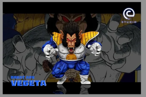 Dynamic Dragon Ball Great Ape Vegeta statue unleashing destructive power. An iconic, premium collectible capturing Vegeta's raw might.
