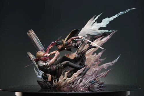 "Sure Studio Limited Edition 1/6 Attack on Titan statue featuring Levi in a dynamic battle with Armored Titan Reiner, crafted with premium mixed media."