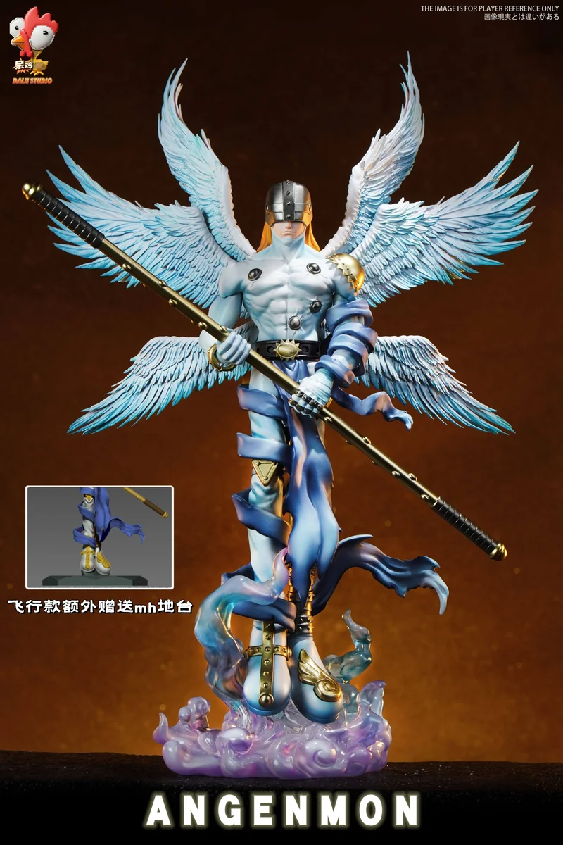 "Limited Edition Angemon Digimon Adventure statue by Daiji Studio, showcasing dynamic angelic warrior details and majestic wings from multiple angles."