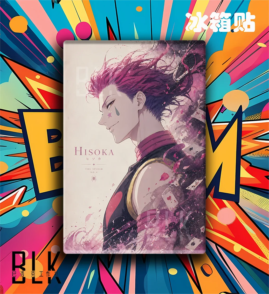 "Close-up detail of the Hisoka Baroque decorative painting, revealing the ornate frame and dramatic artistic elements of this Hunter x Hunter art."