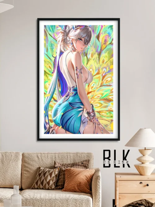 "Gallery of Acheron Honkai: Star Rail Baroque art print, showcasing ornate details and dramatic artistic portrayal from various perspectives."