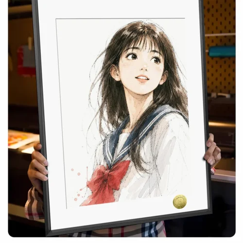 "Slam Dunk Akagi Haruko First Love decorative painting gallery. Features serene artistic details, vibrant print quality, and versatile fan merchandise."